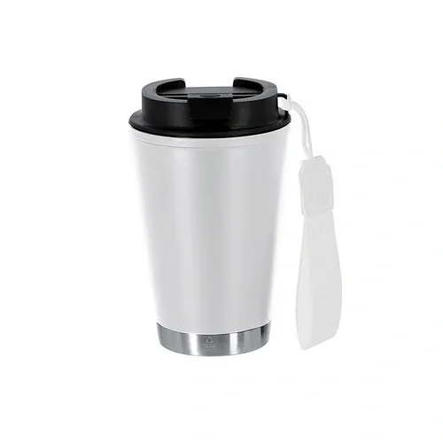 Vaso térmico reciclado con tapa anti-fugas ref 21575 - Blanco
