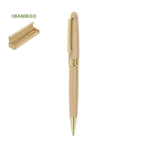 Bolígrafo de bambú natural con mecanismo giratorio ref 21598 - 00