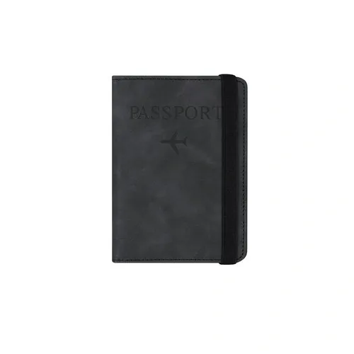 Funda para pasaporte con protección RFID y 6 compartimentos ref 21665 - Negro