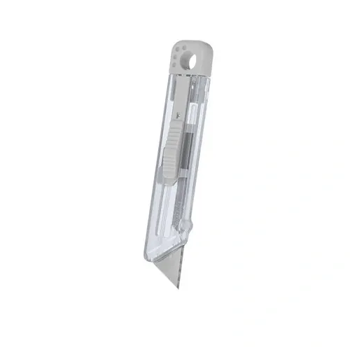 Cúter PS translúcido con mecanismo de retracción automática ref 21670 - Blanco