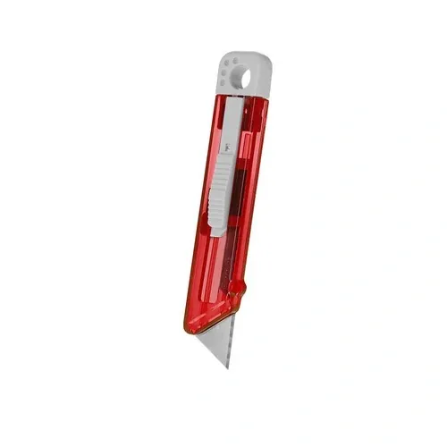 Cúter PS translúcido con mecanismo de retracción automática ref 21670 - Rojo