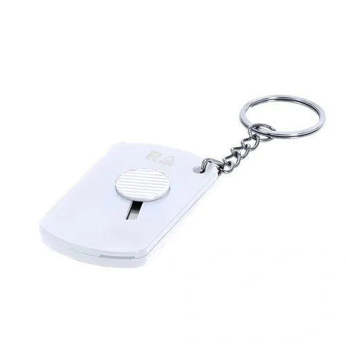 Llavero cúter RABS reciclado con hoja de acero inox ref 21676 - Blanco