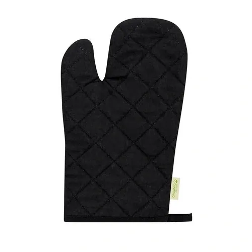 Manopla de algodón orgánico con recubrimiento de goma ref 21686 - Negro