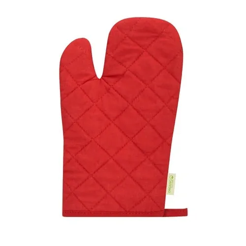 Manopla de algodón orgánico con recubrimiento de goma ref 21686 - Rojo