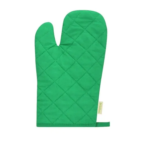 Manopla de algodón orgánico con recubrimiento de goma ref 21686 - Verde