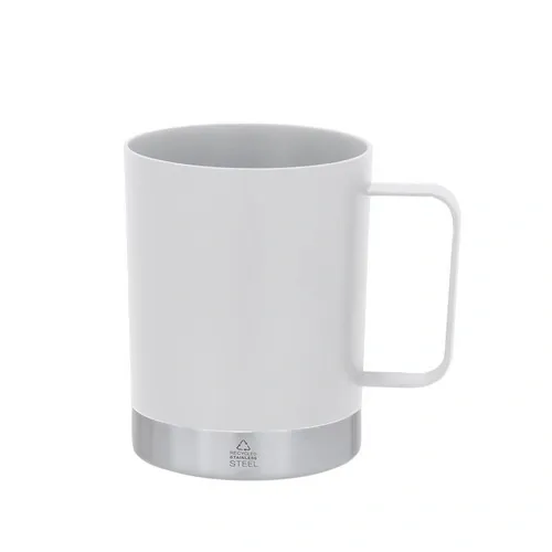 Taza reciclada de acero inoxidable y PP seguro ref 21703 - Blanco
