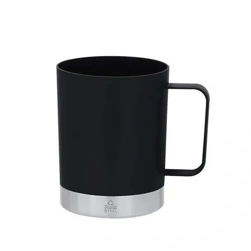 Taza reciclada de acero inoxidable y PP seguro ref 21703 - Negro