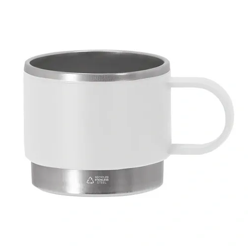 Taza de PP reciclado con base de acero inoxidable ref 21714 - Blanco