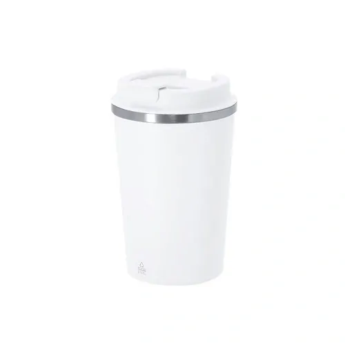 Vaso térmico de acero reciclado con tapa dosificadora ref 21745 - Blanco