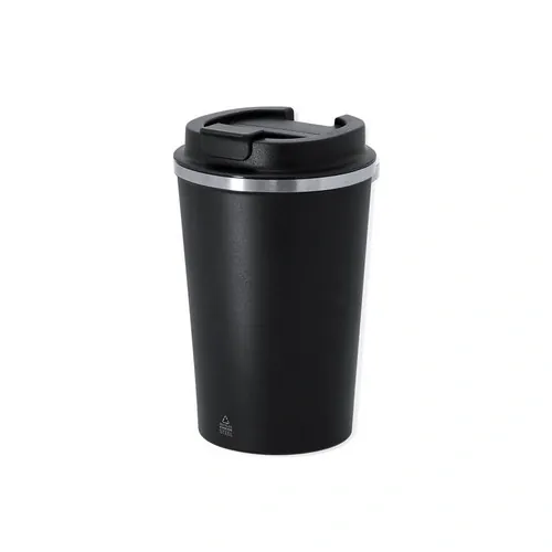 Vaso térmico de acero reciclado con tapa dosificadora ref 21745 - Negro