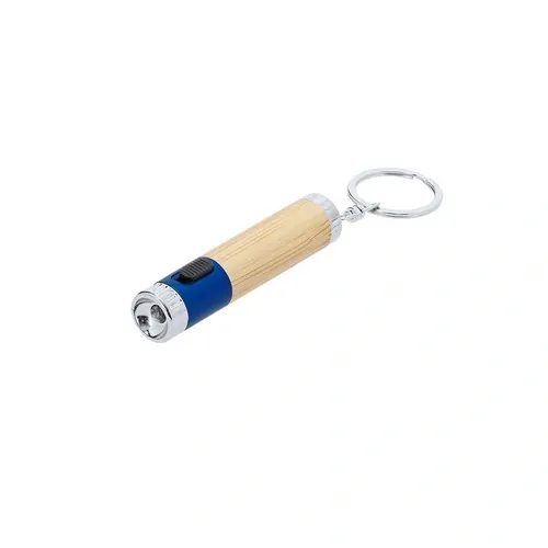 Llavero linterna de bambú con LED ecológico ref 21751 - Azul