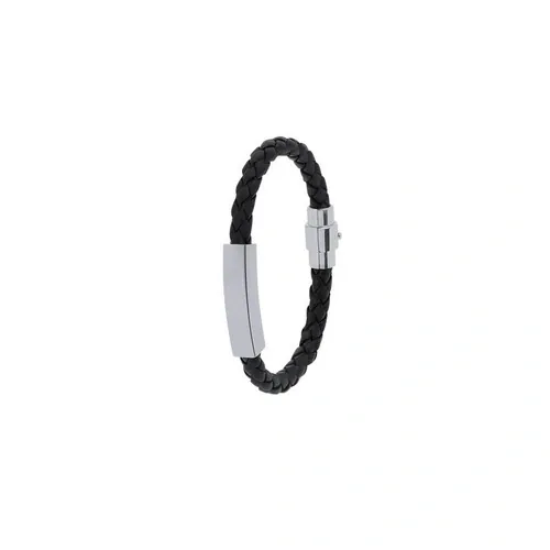 Pulsera de piel sintética negra con cierre magnético ref 21755 - 02