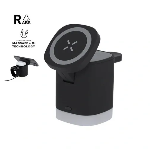 Cargador inalámbrico magnético 3 en 1 con lámpara ref 21771 - 00