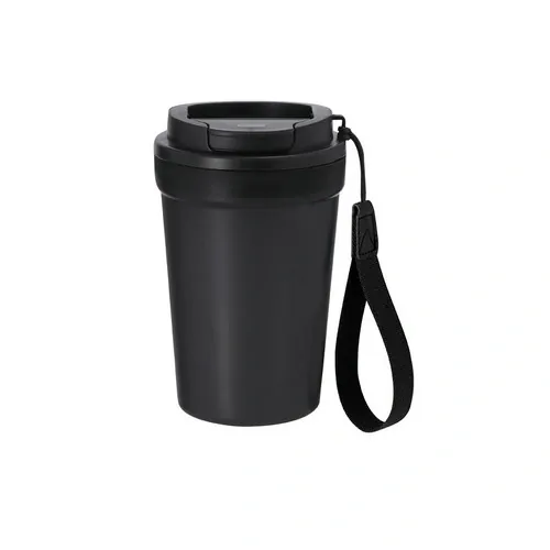 Vaso reciclado de 360 ml con tapa hermética ref 21779 - Negro