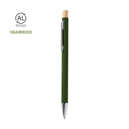 Bolígrafo de aluminio reciclado con pulsador de bambú ref 21785 - 00
