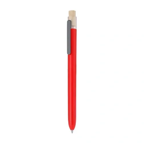 Bolígrafo RABS eco-friendly con clip metálico ref 21792 - Rojo