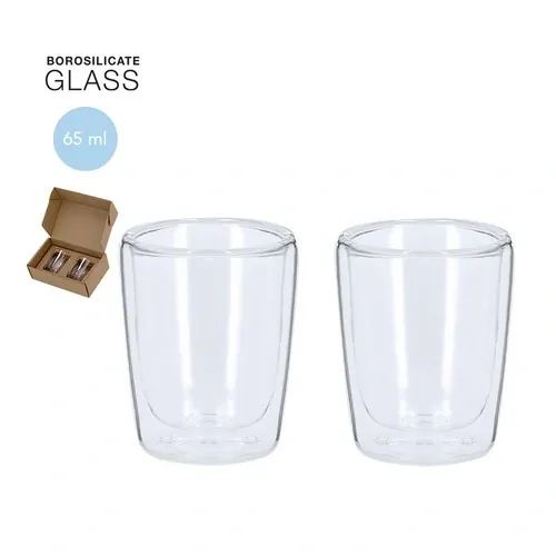 Set de vasos de cristal de borosilicato doble pared ref 21848 - 00