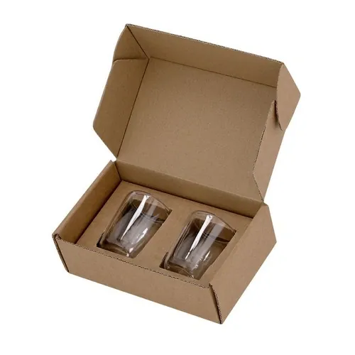 Set de vasos de cristal de borosilicato doble pared ref 21848 - 02