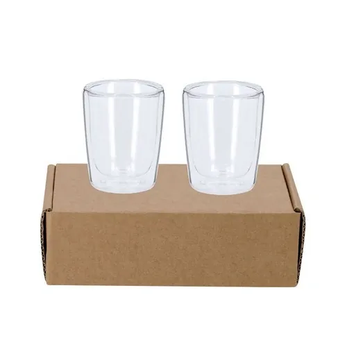 Set de vasos de cristal de borosilicato doble pared ref 21848 - 03