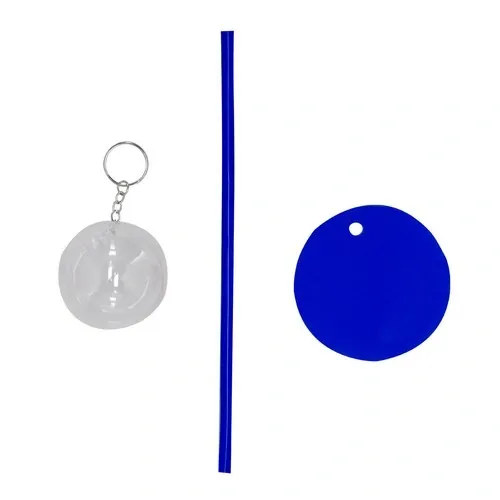 Cubrevasos con pajita de silicona ajustable ref 21874 - Azul