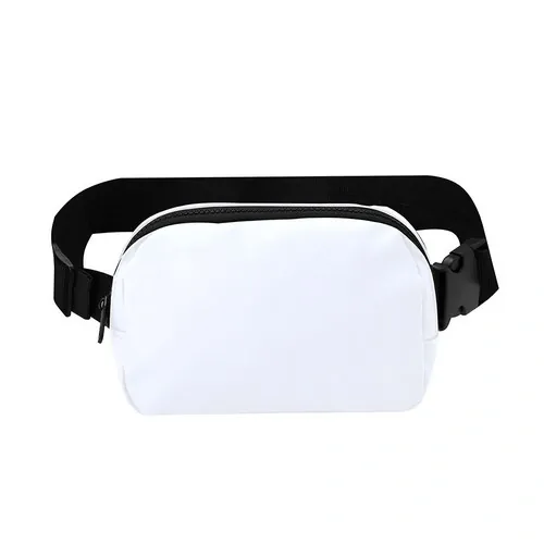 Riñonera de diseño con bolsillo central y cierre seguro ref 21899 - Blanco