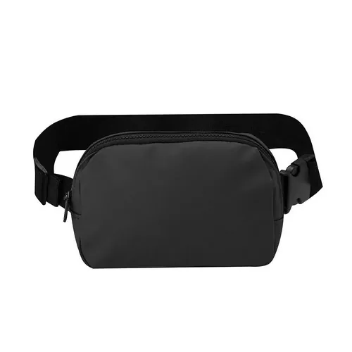 Riñonera de diseño con bolsillo central y cierre seguro ref 21899 - Negro