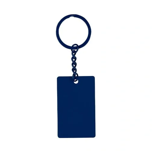 Llavero de acero inoxidable con acabado gomoso ref 21904 - Azul