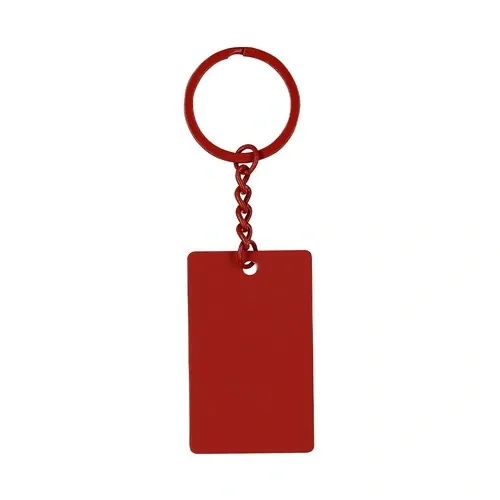 Llavero de acero inoxidable con acabado gomoso ref 21904 - Rojo