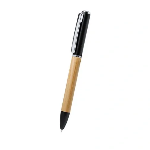 Bolígrafo con linterna led integrada en bambú ref 21905 - Negro