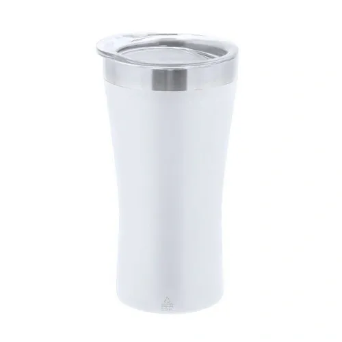 Vaso térmico de acero reciclado con tapa dosificadora ref 21910 - Blanco