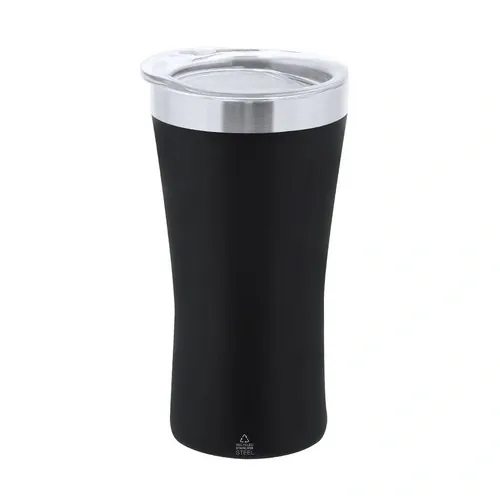 Vaso térmico de acero reciclado con tapa dosificadora ref 21910 - Negro