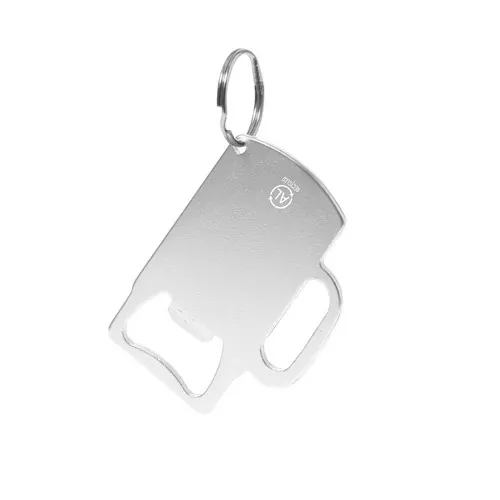 Llavero abridor en Aluminio Reciclado con diseño de jarra ref 21912 - Plateado