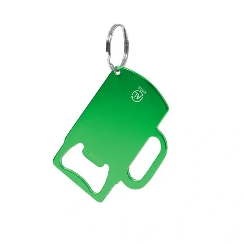 Llavero abridor en Aluminio Reciclado con diseño de jarra ref 21912 - Verde