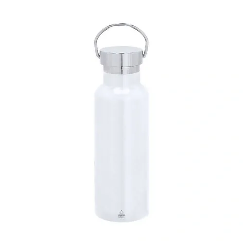 Bidón termo acero reciclado 500 ml conservación óptima ref 21914 - Blanco