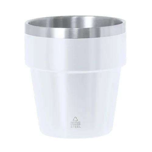 Vaso térmico de acero reciclado con doble pared ref 21915 - Blanco