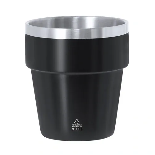 Vaso térmico de acero reciclado con doble pared ref 21915 - Negro