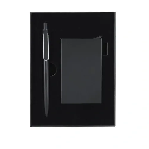 Set Bolígrafo y Tarjetero en Aluminio Reciclado ref 21924 - Negro