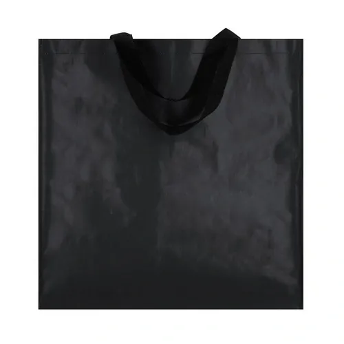 Bolsa pp-woven laminado con asas largas y resistencia 8kg ref 21943 - Negro