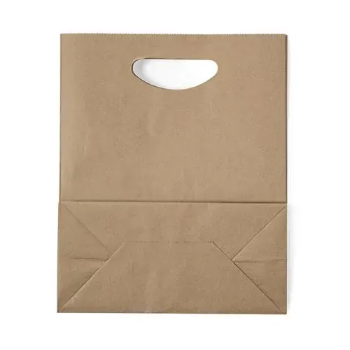 Bolsa ligera nature de papel reciclado con asa troquelada ref 2628 - S C
