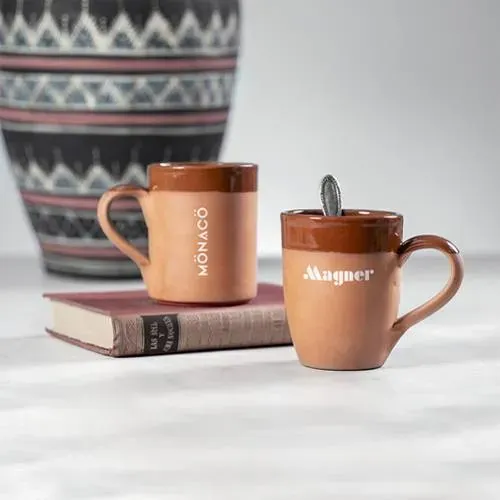 Taza clásica de barro sostenible con acabado esmaltado ref 2659 - 01