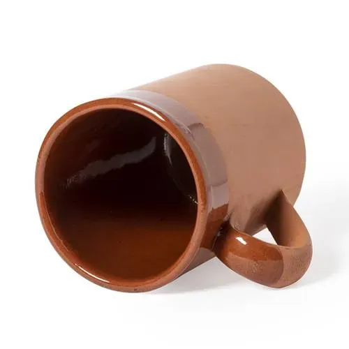 Taza clásica de barro sostenible con acabado esmaltado ref 2659 - Marron