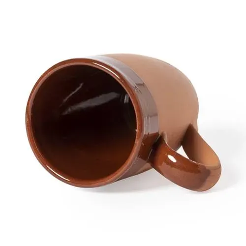 Taza clásica de barro sostenible con diseño curvado ref 2660 - Marron