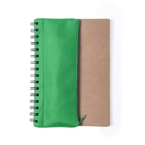 Libreta de anillas con estuche y bolígrafo reciclado ref 5661