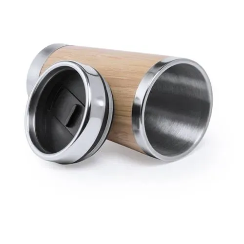 Vaso Nature acero inox y bambú con tapa dosificadora ref 6170 - 01