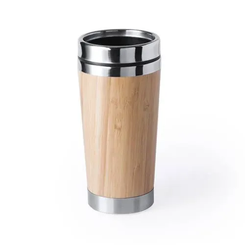 Vaso Nature acero inox y bambú con tapa dosificadora ref 6170 - S C