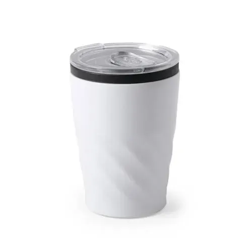 Vaso de acero inox 350ml con tapón dosificador ref 6283 - Blanco