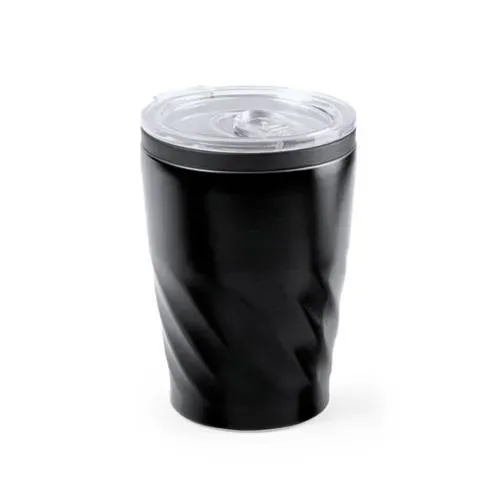 Vaso de acero inox 350ml con tapón dosificador ref 6283 - Negro
