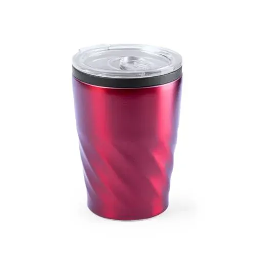 Vaso de acero inox 350ml con tapón dosificador ref 6283 - Rojo
