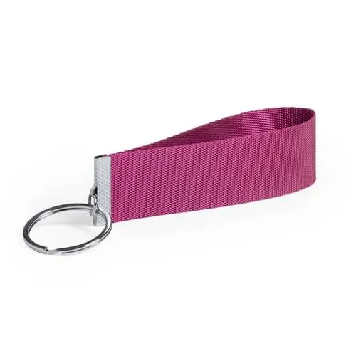 Llavero de poliéster con detalles en metal ref 6488 - Fucsia