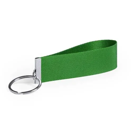 Llavero de poliéster con detalles en metal ref 6488 - Verde